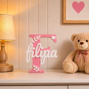 Letra Decorativa Personalizada com Nome – Modelo Folhas